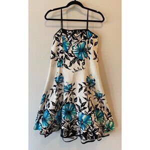 NWT Dressbarn Dress Floral Print Spaghetti Strap Fit & Flare Dress 8 Petite